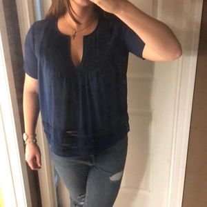 Michael Kors sheer blue top